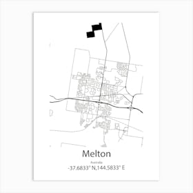 Melton Mowbray,United Kingdom Minimalist Map Art Print