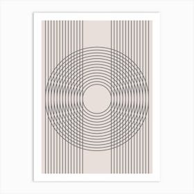 Abstract Multiline Circle Neutral Art Print