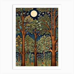 Forest At Night Art Print