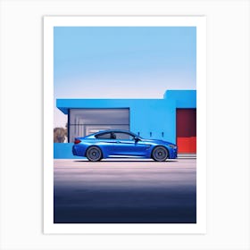 BMW M4 Blue Car Art Print
