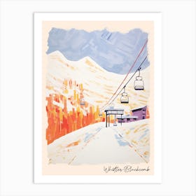 Poster Of Whistler Blackcomb   British Columbia, Canada, Ski Resort Pastel Colours Illustration 2 Art Print
