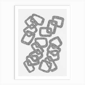 Rectangle Chain Silver Glitter  Art Print