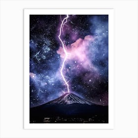 Mount Fuji Thunderbolt Art Print