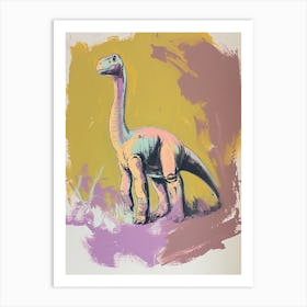 Muted Pastels Dinosaur Lilac 1 Art Print