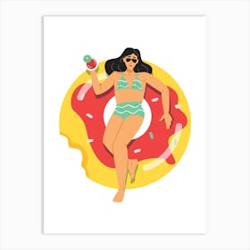 Donut Girl 1 Art Print