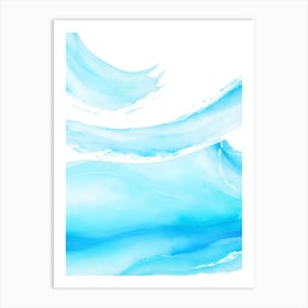 Blue Ocean Wave Watercolor Vertical Composition 163 Art Print