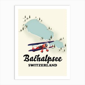 Bachalpsee Switzerland lake Travel map Art Print