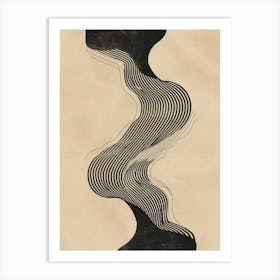 Wavy Lines Boho Contemporary Art Print