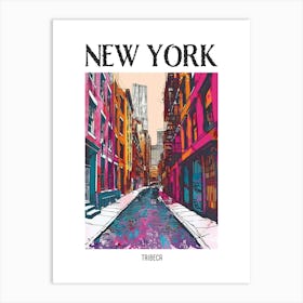 Tribeca New York Colourful Silkscreen Illustration 3 Poster Art Print