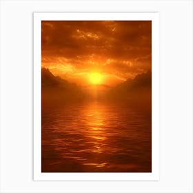 Sunset Over Water 2 Art Print