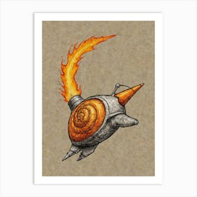 Snail Steamer Art Print