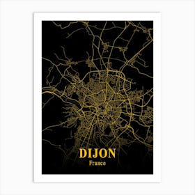 Dijon Gold City Map 1 Art Print