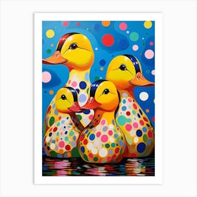 Polka Dot Ducklings 6 Art Print