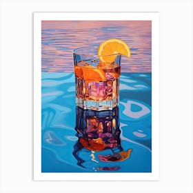 A Glass Of Water Oil Painting 5 Art Print