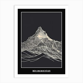 Ben Oss Mountain Line Drawing 1 Poster Art Print