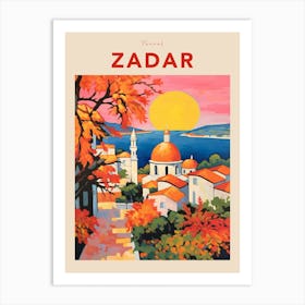 Zadar Croatia 2 Fauvist Travel Poster Art Print