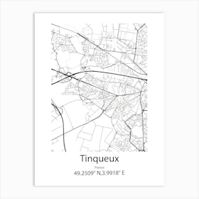 Tinqueux,France Minimalist Map Poster