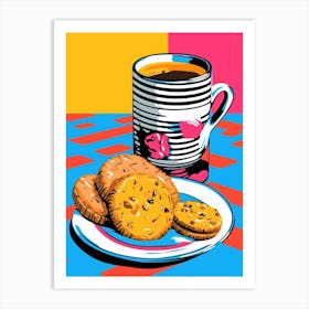 Tea & Biscuits Cartoon Style 2 Art Print