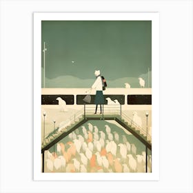 Flock Of Sheep Art Print