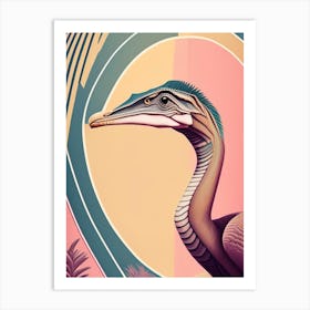 Compsognathus Pastel Dinosaur Art Print