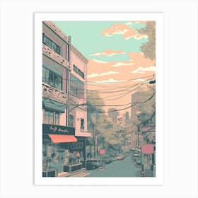 Bangkok Thailand Travel Illustration 4 Art Print