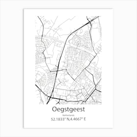 Oegstgeest,Netherlands Minimalist Map Art Print