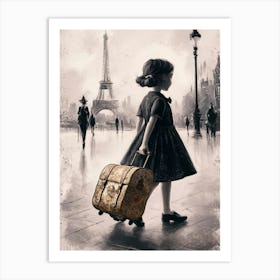 Little Girl In Paris Art Print