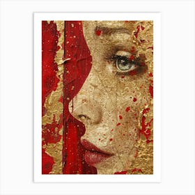 Gold And Red 8 Art Print