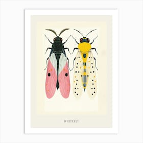 Colourful Insect Illustration Whitefly 11 Poster Art Print