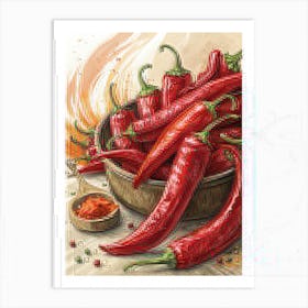 Hot Peppers Art Print