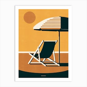 Summertime Retro Deckchair Beach Art Print Art Print