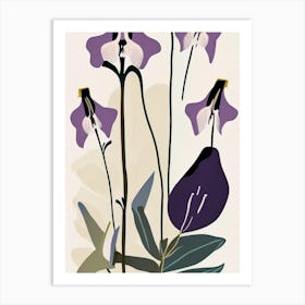 Marsh Bellflower Wildflower Modern Muted Colours Art Print