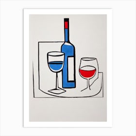 Corpse Reviver 1 Picasso Line Drawing Cocktail Poster Art Print