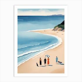 People On The Beach Painting (37) Art Print