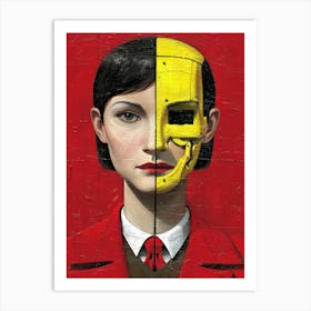 Woman With A Yellow Mask Art Print