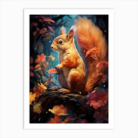 Squirrel In The Forest Art Print