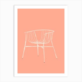 White Wicker Chair Art Print
