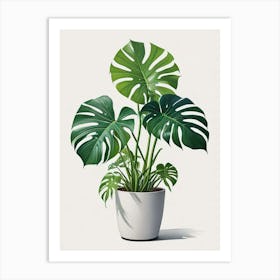 Monstera Obliqua Plant Living Room Art Print (2) Art Print