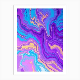 Purple And Blue Abstract Painting Poster