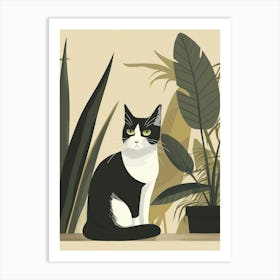 Cat Sitting On A Window Sill Art Print