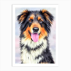 Belgian Sheepdog 3 Watercolour Dog Art Print