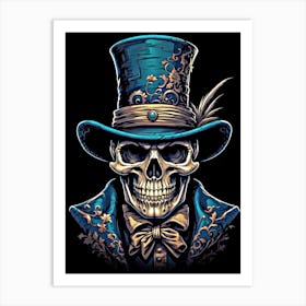 Skull With Hat Art Print