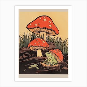 Frog On A Mushroom 2 Art Print