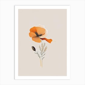 California Poppy Spices And Herbs Retro Minimal 3 Art Print