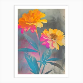 Iridescent Flower Marigold 3 Art Print