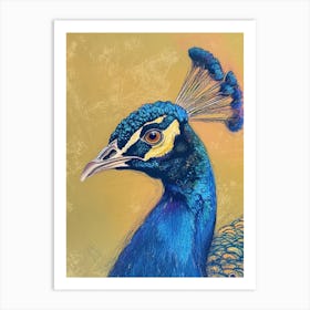 Peacock Portrait Sketch 2 Art Print