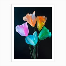 Bright Inflatable Flowers Sweet Pea 3 Art Print