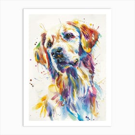 Dog Colourful Watercolour 4 Art Print