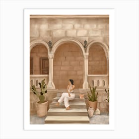 On the Steps Art Print