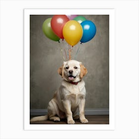 Default Wall Images Of Pets With Faint Balloons 1 Art Print